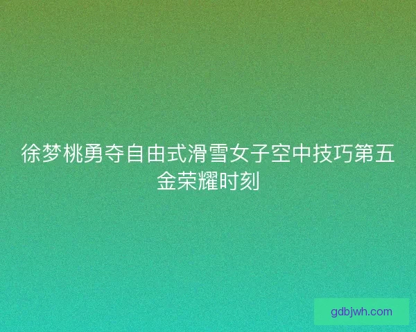徐梦桃勇夺自由式滑雪女子空中技巧第五金荣耀时刻