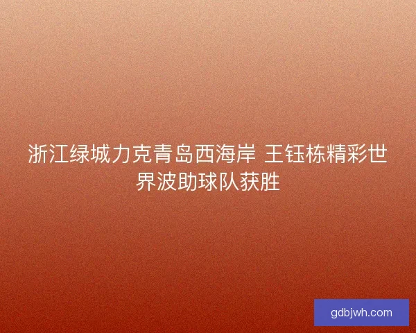 浙江绿城力克青岛西海岸 王钰栋精彩世界波助球队获胜