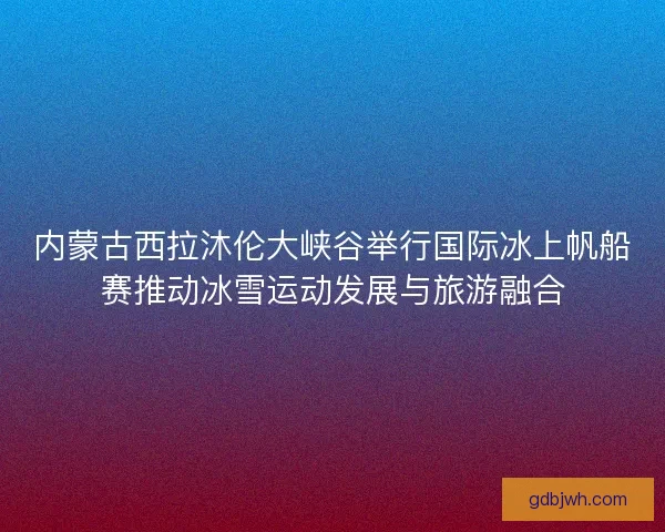 内蒙古西拉沐伦大峡谷举行国际冰上帆船赛推动冰雪运动发展与旅游融合 内蒙古西拉沐伦大峡谷举行国际冰上帆船赛推动冰雪运动发展与旅游融合